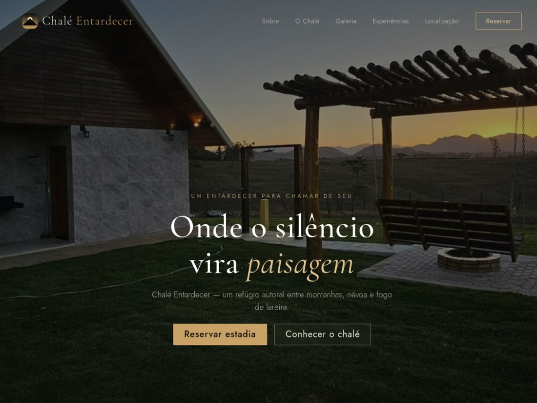 Chalé Entardecer - Hero